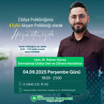 Özel Kapadokya Hastanesi’nde Cildiye "Akşam Polikliniği" 4 Eylül’de Hizmetinizde