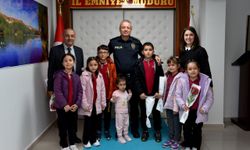 Nevşehir’de Çocuklardan Polis Anne ve Babalarına Sürpriz Ziyaret