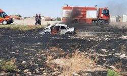 Nevşehir'de Kaza Yapan Otomobillerden Biri Alev Aldı