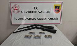 Nevşehir’de Yol Kontrolünde 2 Ruhsatsız Tüfek ve 25 Fişek Ele Geçirildi