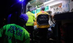 Kediye çarpmamak için ani fren yapan motosikletli yola savruldu