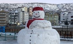 Nevşehir’de Devasa Kardan Adam İlgi Gördü