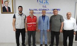 Kızılay Nevşehir Şube Başkanı Ercan Civelek ve Beraberindeki Heyetten SGK İl Müdürü Mehmet Baltacı’ya Hayırlı Olsun Ziya