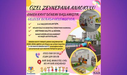 Özel Zeynepana Anaokulu’nda Erken Kayıt Heyecanı Başladı