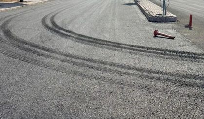 Acıgöl’de Yeni Atılan Asfalta Zarar Verildi