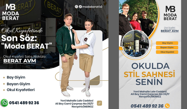 Moda Berat AVM Okul Kıyafetleri Satış Noktası Sizleri Bekliyor