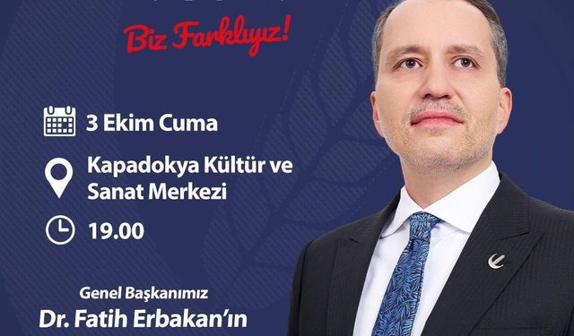 Nevşehir’e Erbakan Geliyor