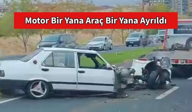 Motor Bir Yana Araç Bir Yana Ayrıldı