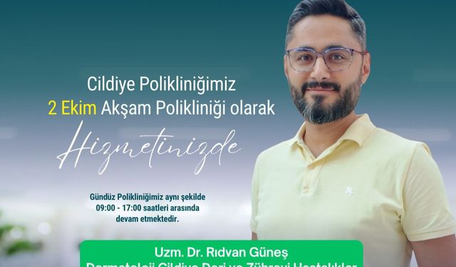 Cildiye Polikliniği 2 Ekim’de Akşam Hizmetinde