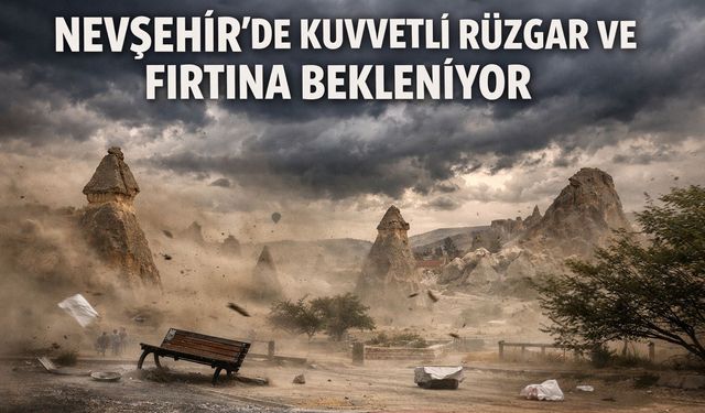 Nevşehir’de Kuvvetli Rüzgar ve Fırtına Bekleniyor