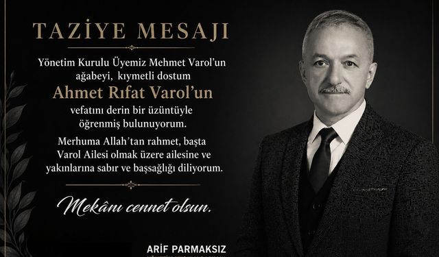 NTSO Başkanı Arif Parmaksız'dan Taziye Mesajı