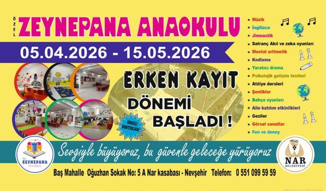 Özel Zeynepana Anaokulu’nda Erken Kayıt Dönemi Başladı