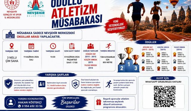 Nevşehir’de Ödüllü Atletizm Yarışı İçin Kayıtlar Başladı