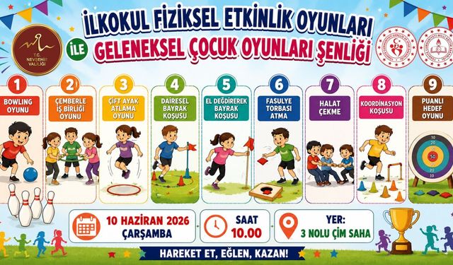 Geleneksel Çocuk Oyunları ve İlkokul Fiziksel Etkinlikleri Şenliği Düzenlenecek