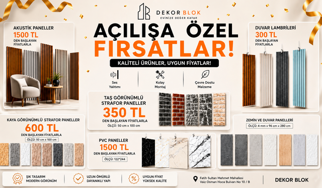 Dekor Blok’tan Açılışa Özel Kaçırılmayacak Fırsatlar