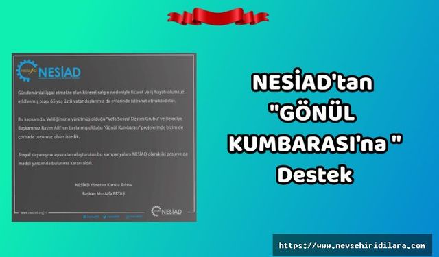 Nesiad'Tan "Gönül Kumbarası"'Na Destek