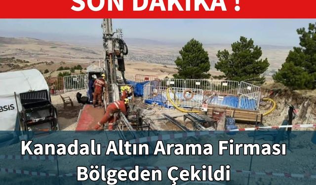Son Dakika! Kanadalı Altın Arama Firması Bölgeden Çekildi