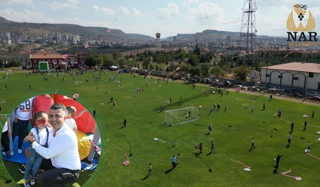 Nar Belediyesinin Düzenlediği Uçurtma Şenliği Renkli Görüntülere Sahne Oldu 