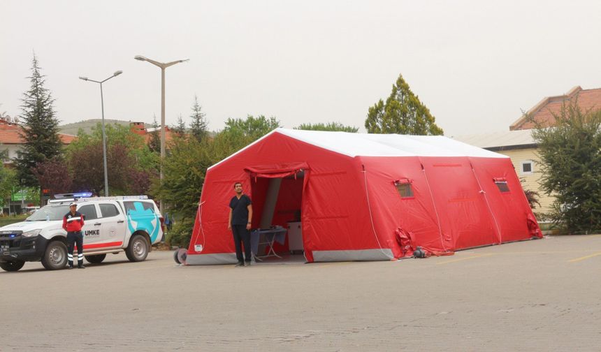 Nevşehir UMKE'den Mobil Sahra Acil Müdahale Çadırı Kurulum Tatbikatı