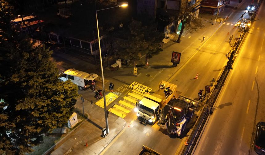 Nevşehir’de Cadde ve Bulvarlarda Yol Çizgileri Yenileniyor