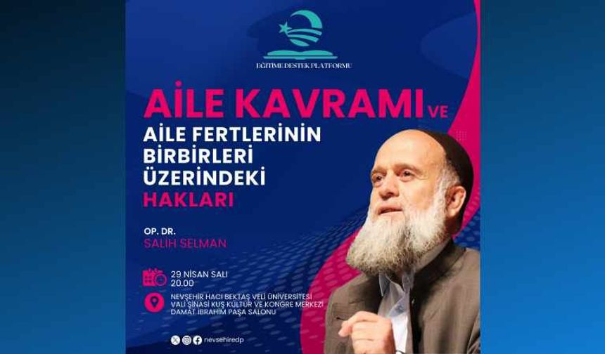 Dr. Salih Selman Nevşehir’e Geliyor