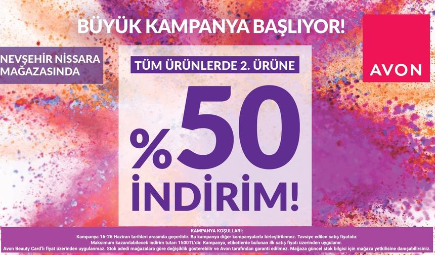 Nevşehir Nissara AVON Mağazasında Büyük Kampanya Başladı!