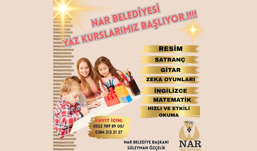 Nar Belediyesi Yaz Kursları Başlıyor!