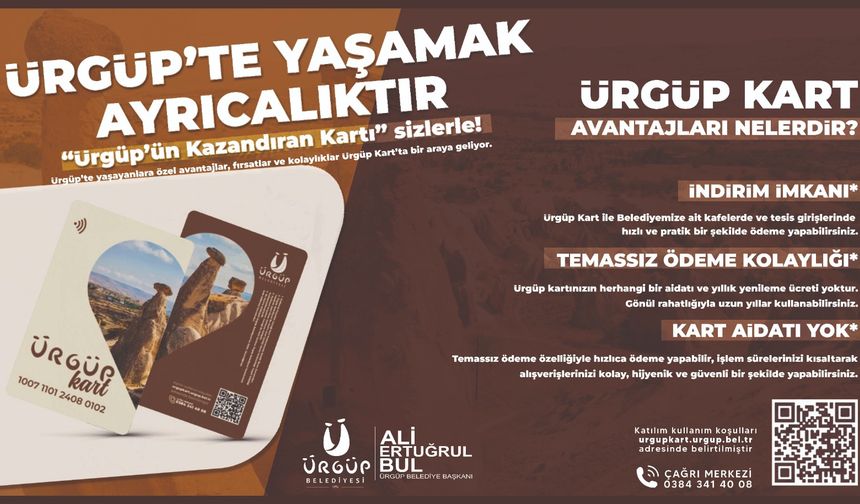 Ürgüp Belediyesi’nden Akıllı Kent için ilk Adım: Ürgüp Kart Kullanıma Sunuldu