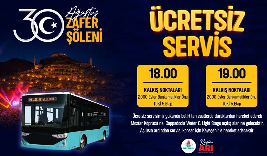Nevşehir Belediyesi Tarafından Servis Hizmeti Verilecek