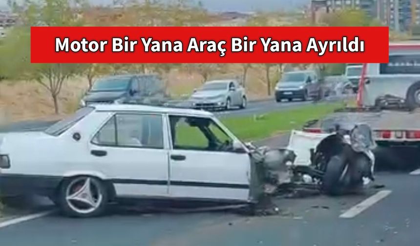 Motor Bir Yana Araç Bir Yana Ayrıldı