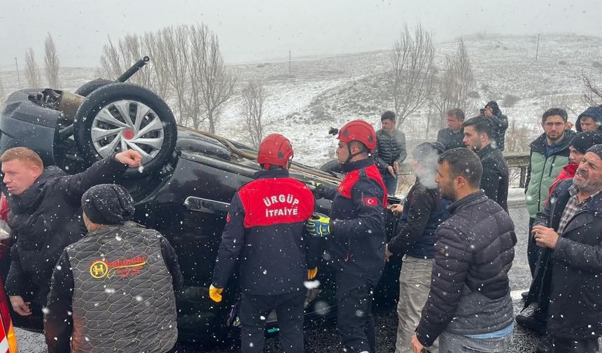 Nevşehir Kayseri Yolu’ndaki Kazaya Ürgüp İtfaiyesinden Hızlı Müdahale
