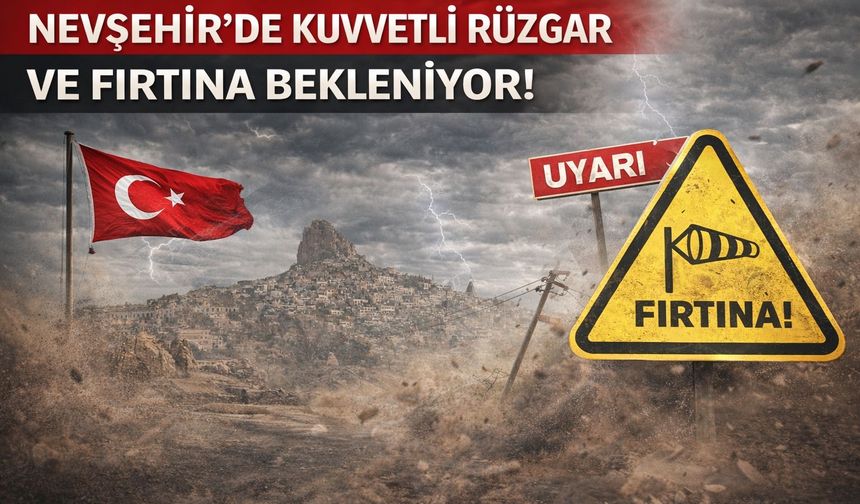 Nevşehir’de Kuvvetli Rüzgar ve Fırtına Bekleniyor