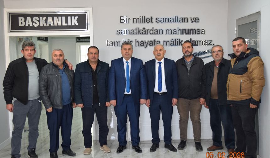 Derinkuyu Esnaf ve Sanatkarlar Odası Başkanı Mustafa Sarı ve Yönetimi Mehmet Pınarbaşı ile Bir Araya Geldi