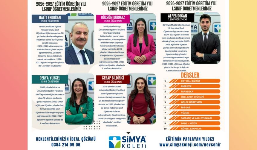 Simya Kolejinde 1. Sınıf Kayıtları Devam Ediyor