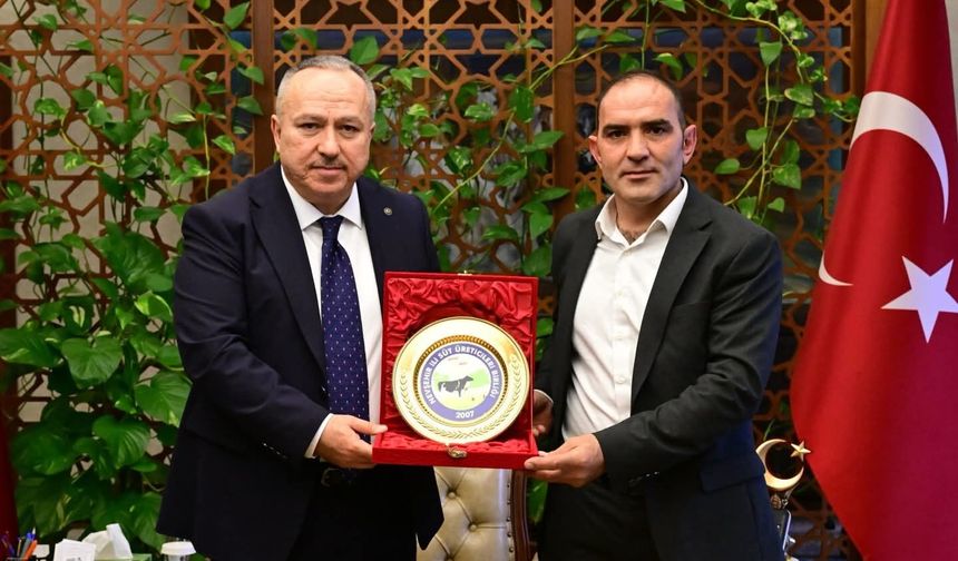 Vali Ali Fidan, Süt Üreticileri Birliği Başkanı Veysel Çavuşoğlu’nu Kabul Etti