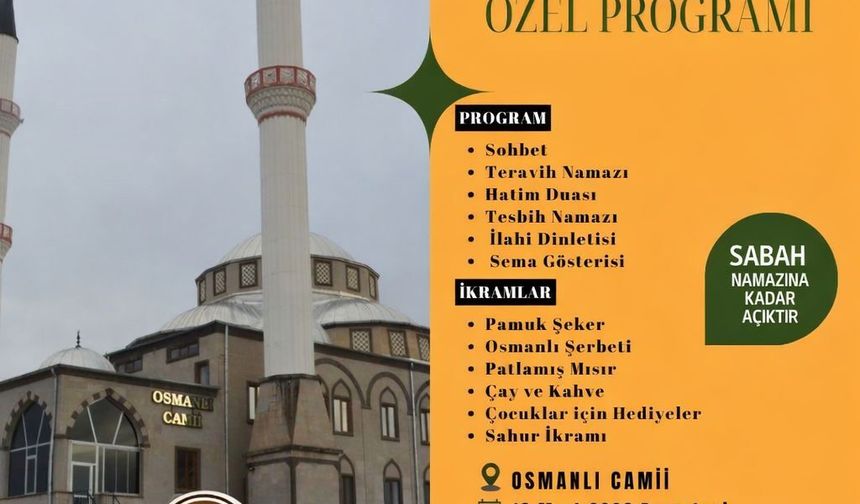 Ürgüp’te Kadir Gecesi Programı Sahura Kadar Sürecek