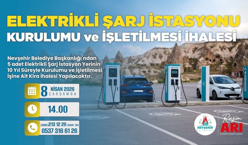 5 Adet Elektrikli Şarj İstasyon Yerinin 10 (On) Yıl Süreyle Kurulumu ve İşletilmesi İşine Ait Kira İhalesi