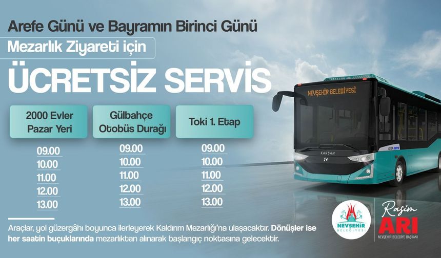 Mezarlık Ziyaretleri İçin Ücretsiz Seferler Düzenlenecek