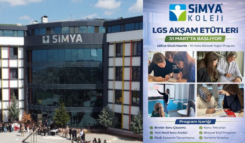 Simya Kolejinde LGS Akşam Etütleri Başlıyor