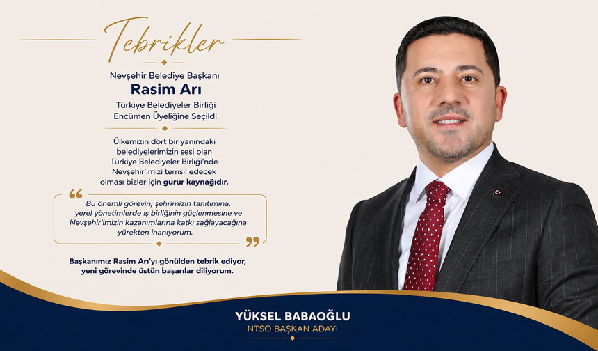 NTSO Başkan Adayı Babaoğlu’ndan Başkan Rasim Arı’ya Tebrik Mesajı