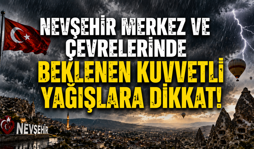 Nevşehir Merkez ve Çevrelerinde Beklenen Kuvvetli Yağışlara Dikkat!