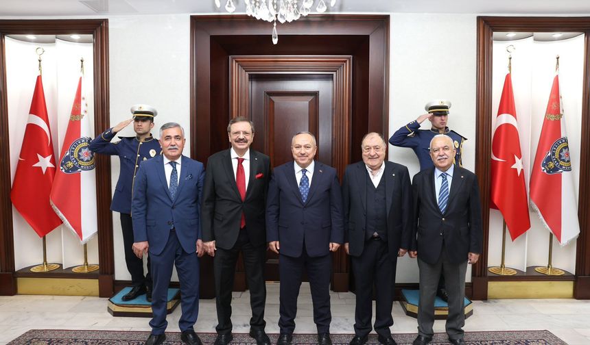TOBB Başkanı Hisarcıklıoğlu ve NTSO Başkanı Arif Parmaksız’dan Emniyet Genel Müdürü Ali Fidan’a Ziyaret