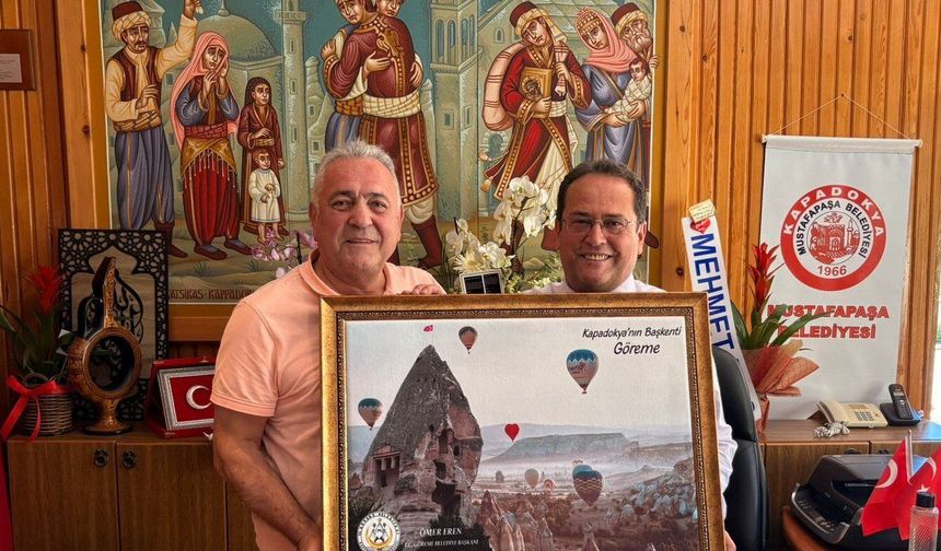 Göreme Belediye Başkanı Ömer Eren’den Mustafapaşa Belediye Başkanı Mustafa Özer’e Hayırlı Olsun Ziyareti