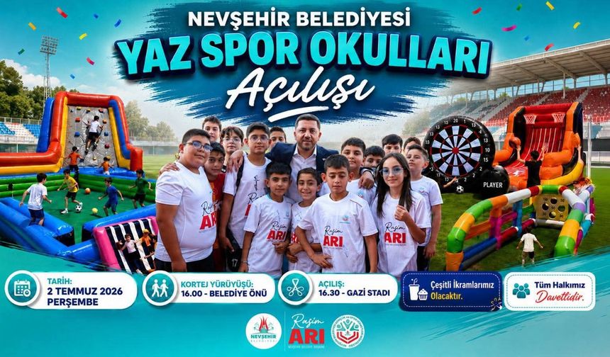 Nevşehir Belediyesi Yaz Spor Okulları İçin Geri Sayım Başladı