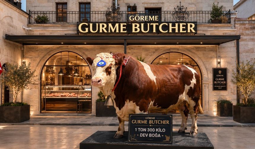 Göreme Gurme Butcher’dan Rekor Kesim: 1 Ton 300 Kiloluk Dev Boğa İlgi Odağı Oldu