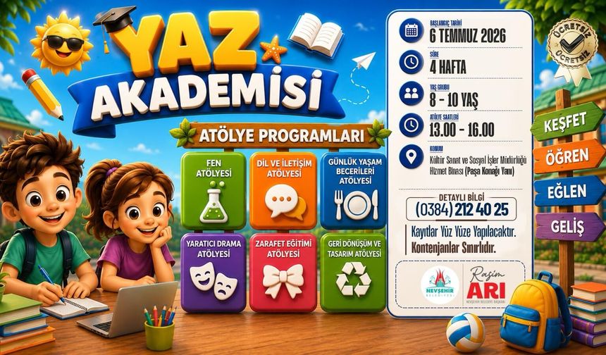 Eğlenerek Öğrenebileceğiniz Yaz Akademisi Atölye Programları Başlıyor