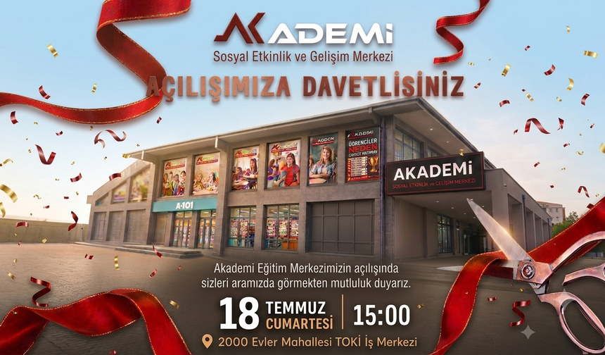 Akademi Sosyal Etkinlik ve Gelişim Merkezi 2000 Evler'de Açılıyor
