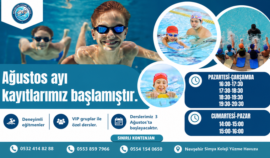 🏊‍♂️ Nevşehir’de Yüzme Eğitimleri İçin Kayıtlar Başladı! 🏊‍♀️