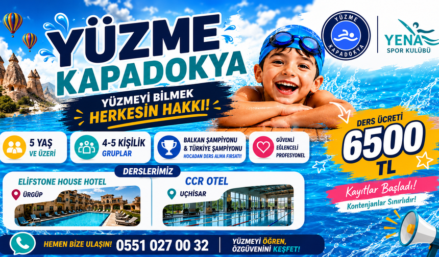 Yüzme Öğrenmek İsteyenlere Kapadokya'da Yeni Fırsat