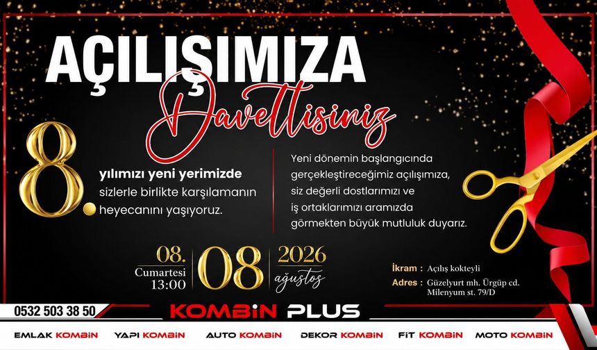 KOMBİN PLUS, 8. Yılını Yeni Yerinde Açılışla Kutluyor